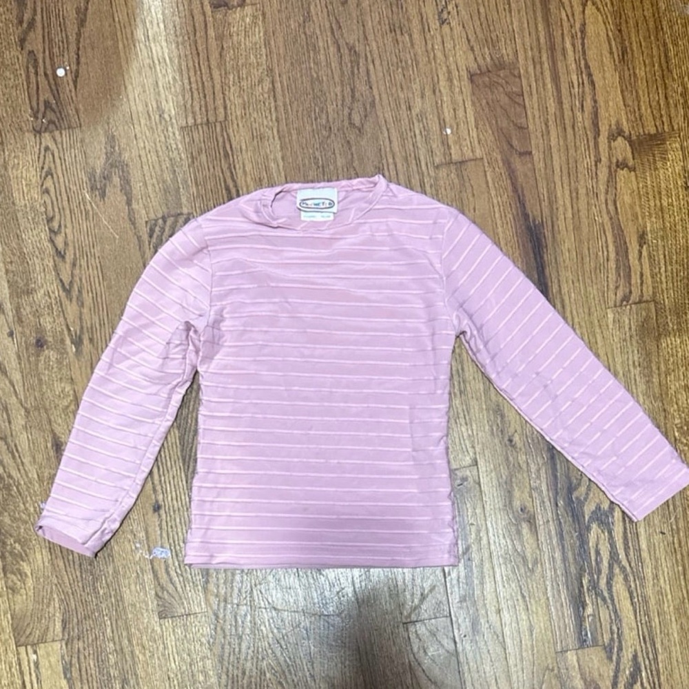 Kids Long Sleeve Pink Stripe Top